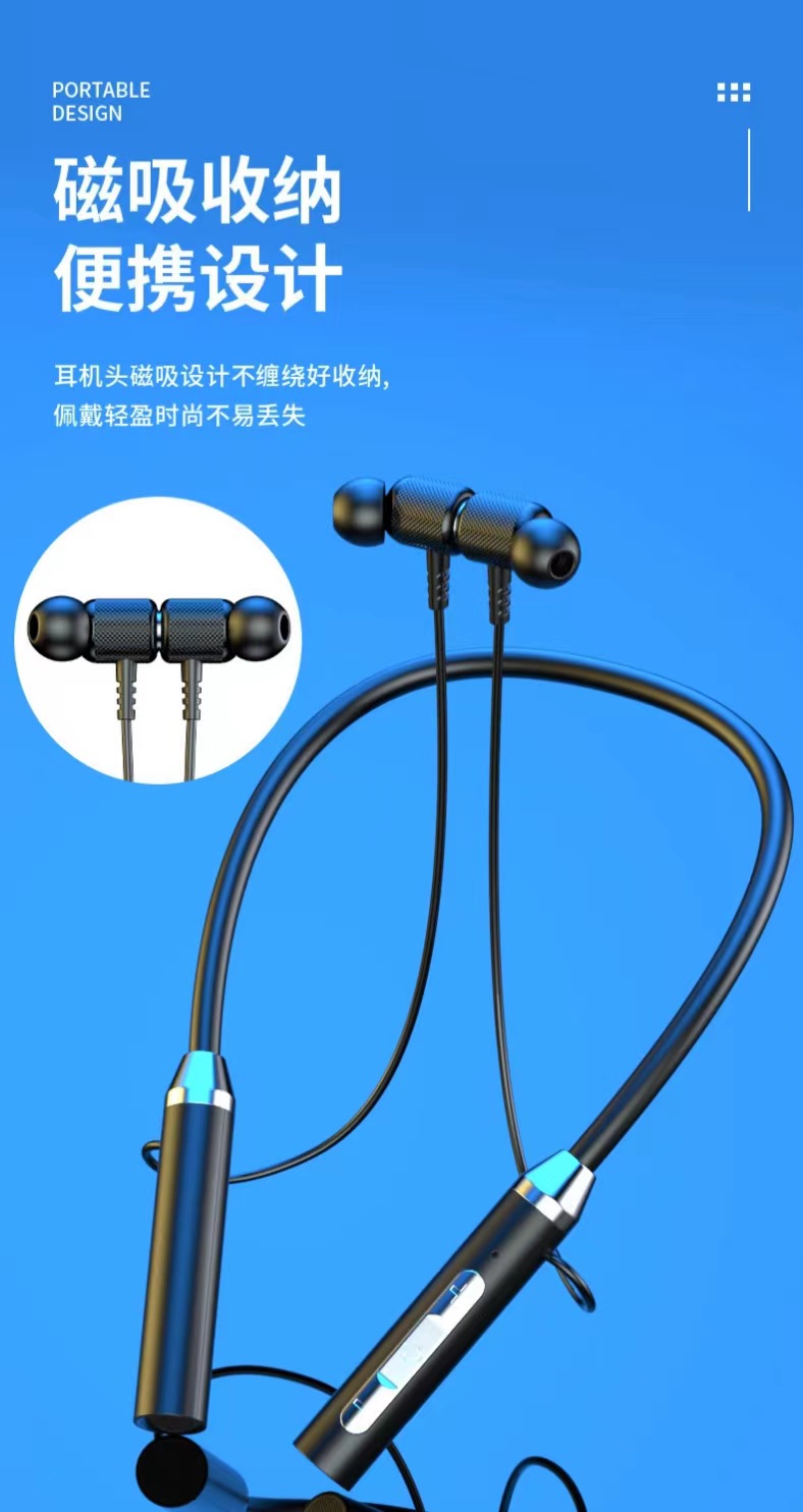 New Bluetooth headphones, in-ear neckband sports headphones, ultra-long standby life, wholesale from General mobile phone Hua pic 7