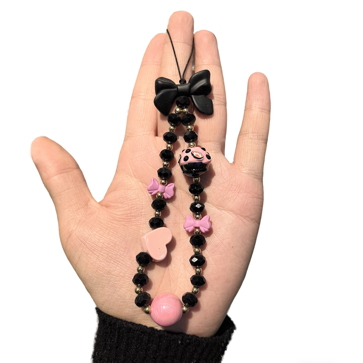 Gradient color-blocking cartoon beaded mobile phone chain, cute 3D doll hand-painted pendant, girlish Ins-style ccd pendant pic 15