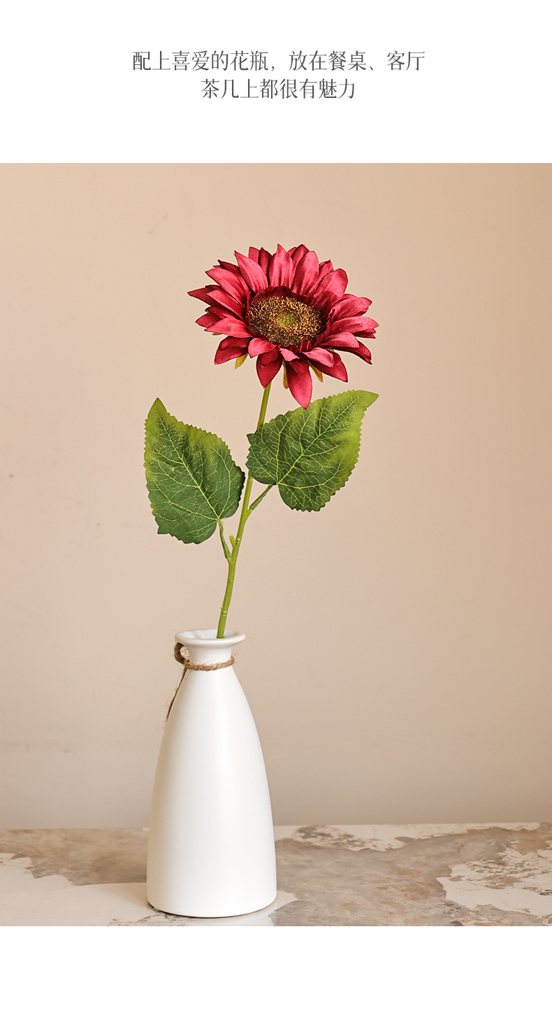 仿真单枝太阳花向日葵家居装饰婚礼插花DIY手捧花配材办公文化仿真花礼盒详情22