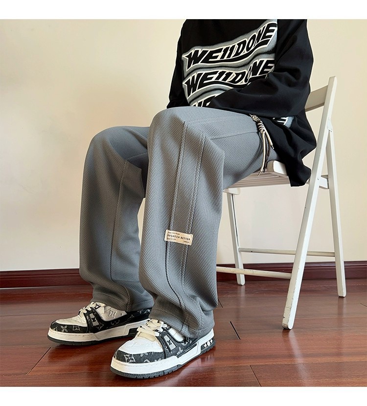 潮牌休闲裤子男宽松春秋新款抽绳运动裤青少年学生高级感卫裤长裤详情24