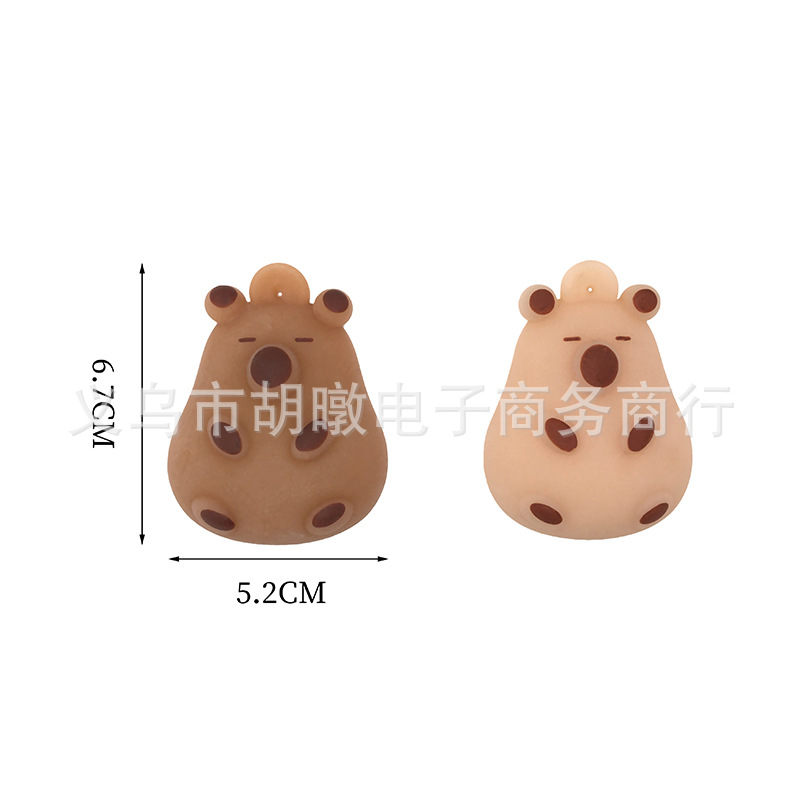 儿童卡皮水豚团子捏捏乐 TPR软胶可爱水豚君公仔减压玩具发泄玩具详情4