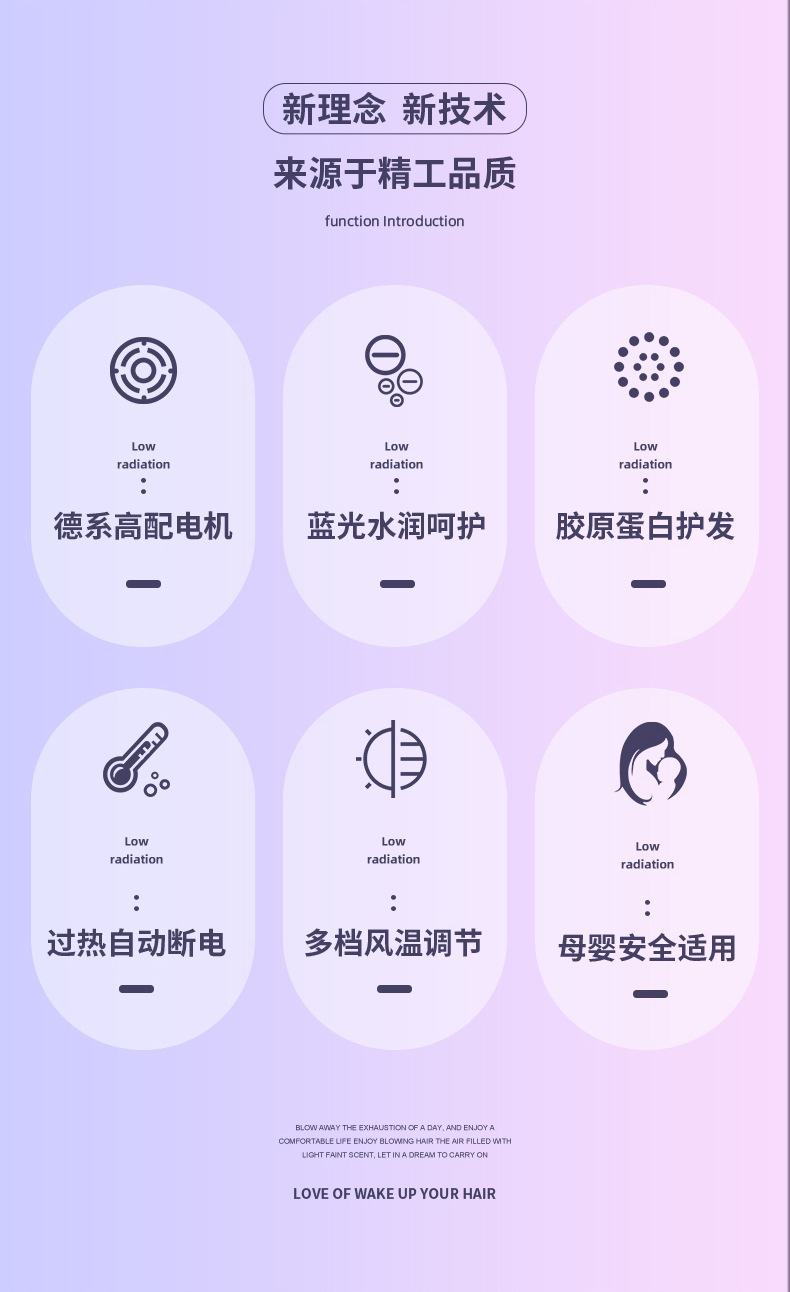 跨境新品极光三合一吹风机热风梳网红电吹风家用直发梳礼品外贸M141详情3