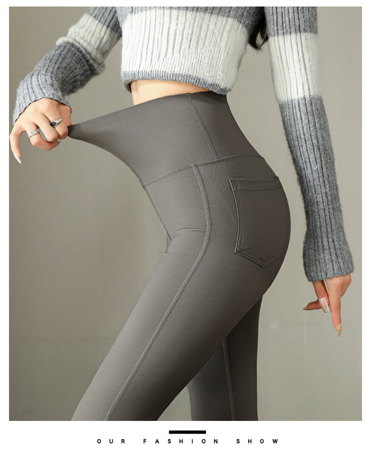 微喇鲨鱼裤女外穿春夏薄款高腰弹力芭比喇叭裤运动健身瑜伽打底裤详情17