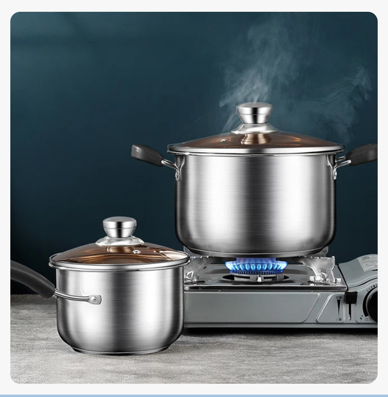 304 stainless steel baby food pot, household soup pot, milk pot, steamer, gas induction cooker, small stew pot, porridge cooking pot, hot pot pic 10