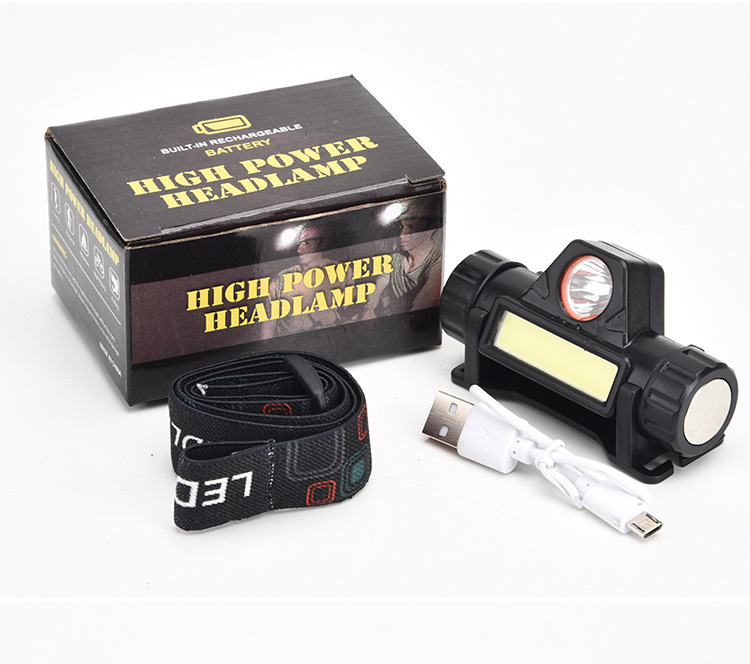 New cross-border multi-functional magnetic working LED headlamp, USB charging COB outdoor strong light portable headlamp pic 7