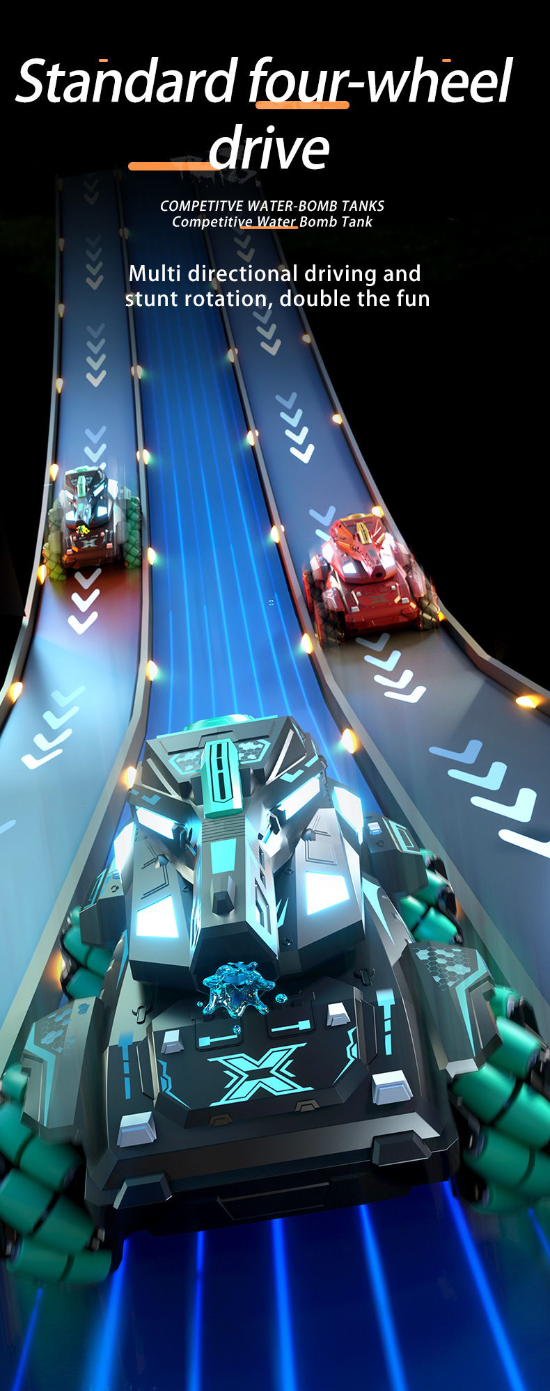 跨境RC遥控装甲特技水弹坦克厂家直供战车模型儿童玩具遥控车批发详情13