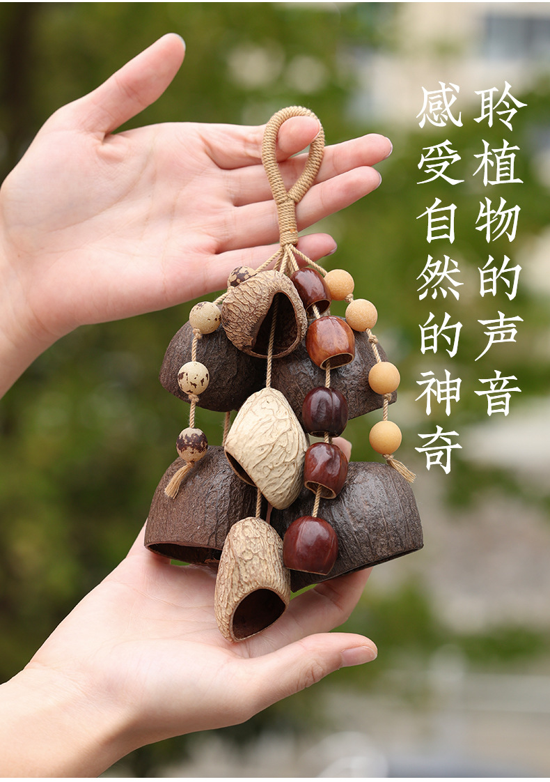 Handmade natural fruit shell pendants, seed hand-cranked bells, fruit pendants, birthday gifts for women, accessories, car hangers wholesale pic 14