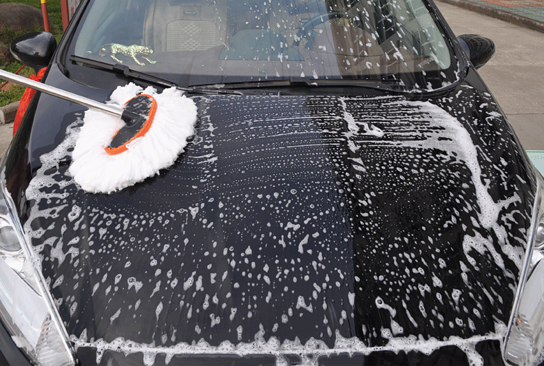 Special car wash mop, milk thread soft bristle extended telescopic rod brush, car long-handled brush, car cleaning tools and supplies pic 2