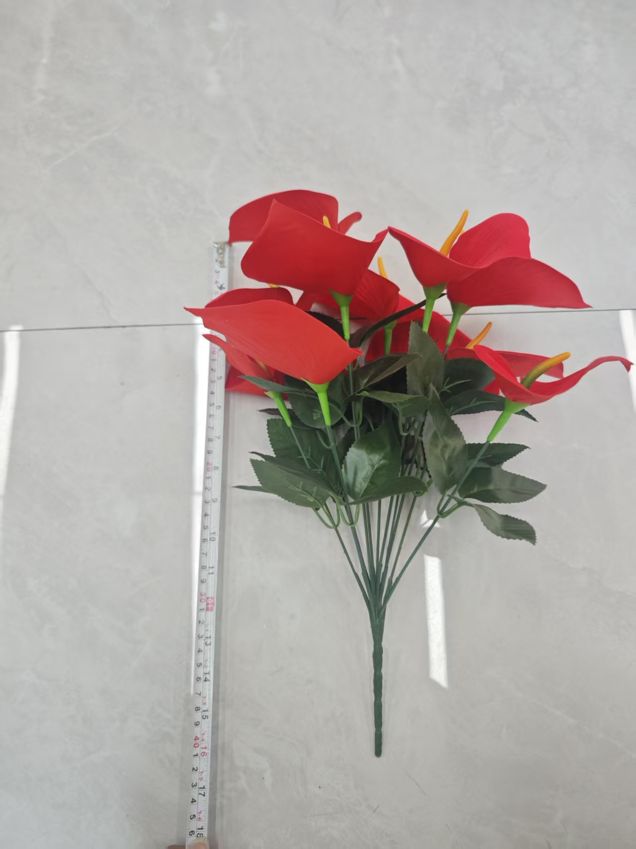 新款仿真12头绒布马蹄莲假花欧式家居客厅装饰室内外摆设绢花详情7