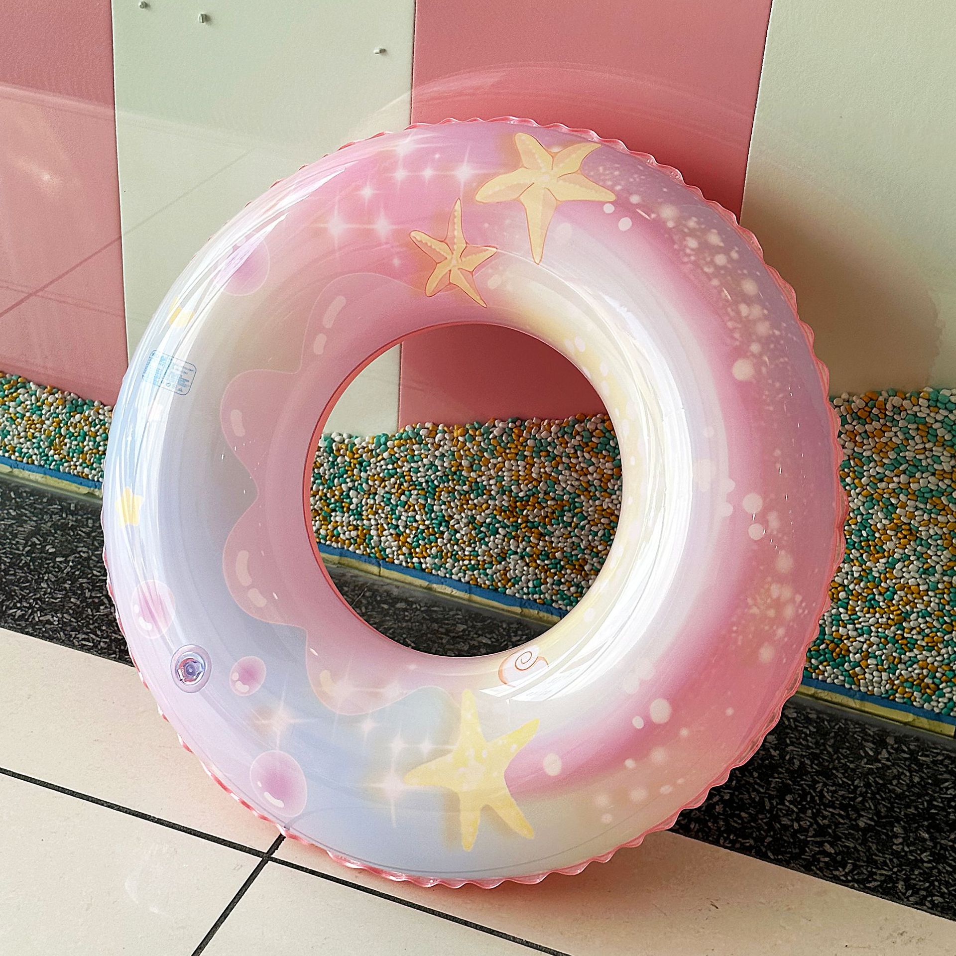 成人游泳圈批发女水上户外充气浮圈加厚带把手救生圈儿童游泳圈详情8