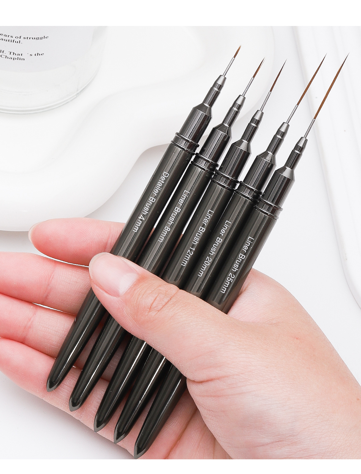 shanilak Cross-border bestsellers: 5 gun packs, black needle tube nail art drawstring pens, metal rod nail art color painting pens, and outlining pens pic 4