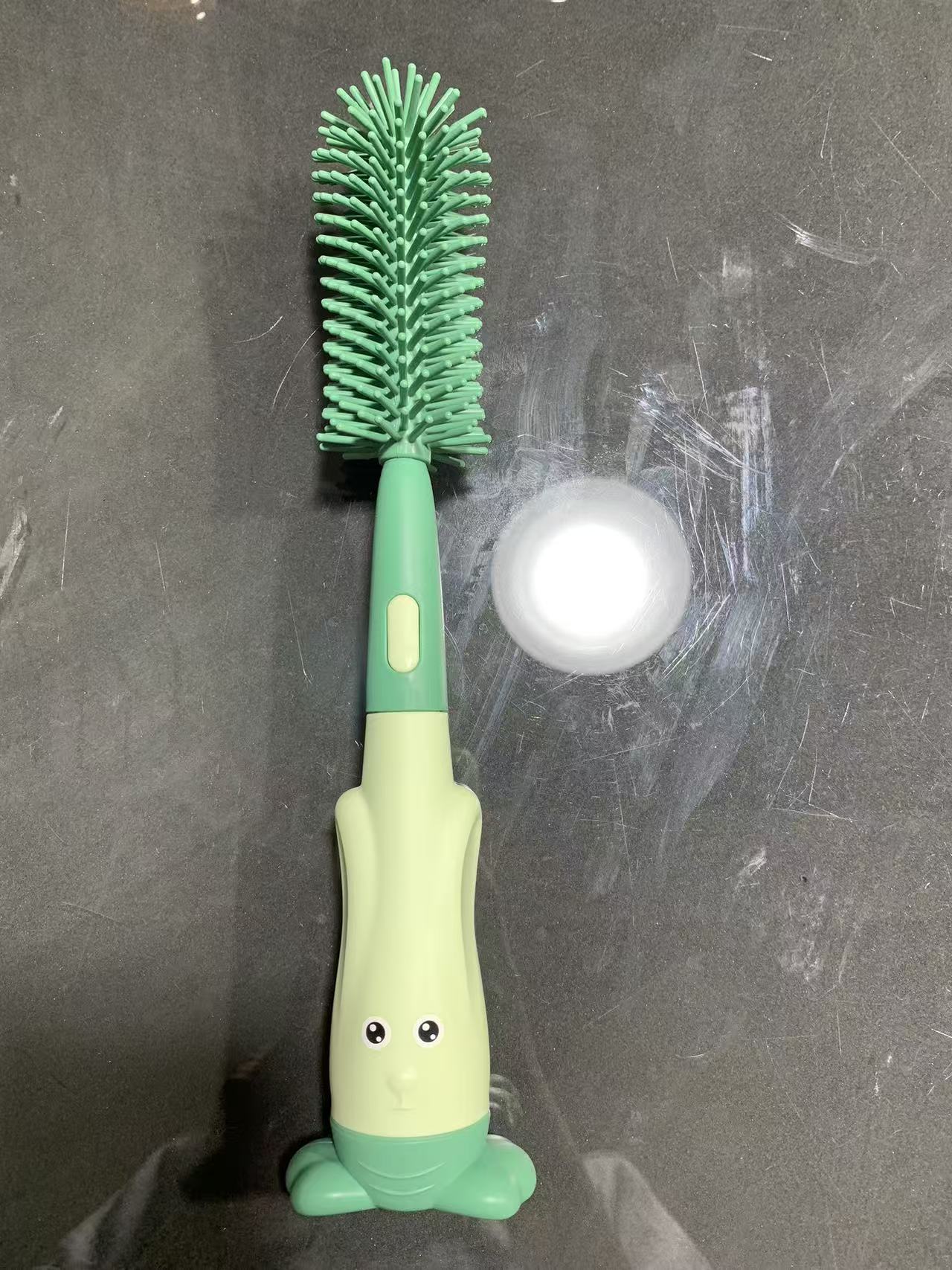 Three-piece set of baby bottle brush, special silicone pacifier brush for babies, portable bottle cleaning, 360-degree cleaning set pic 14