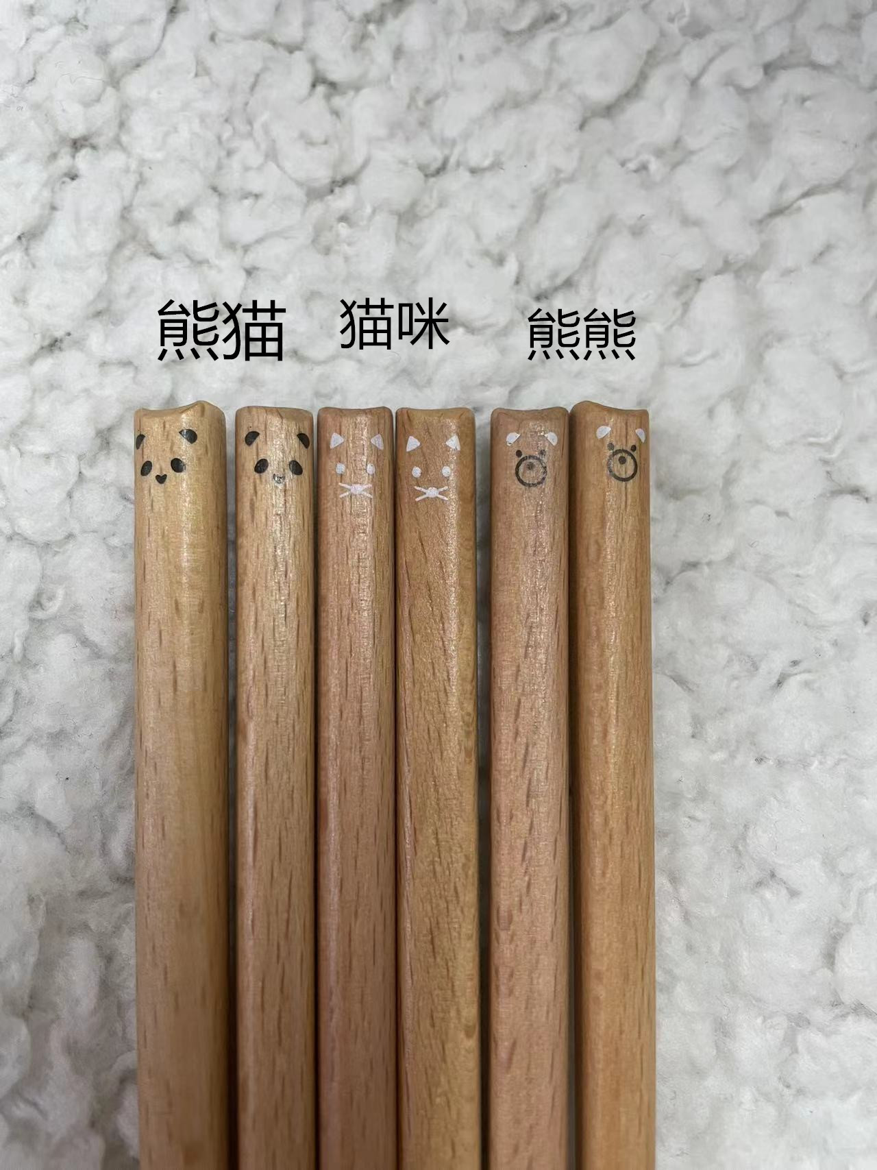 Cute beech wood cartoon craft wooden chopsticks, eco-friendly and natural wooden chopsticks, gift chopsticks pic 2