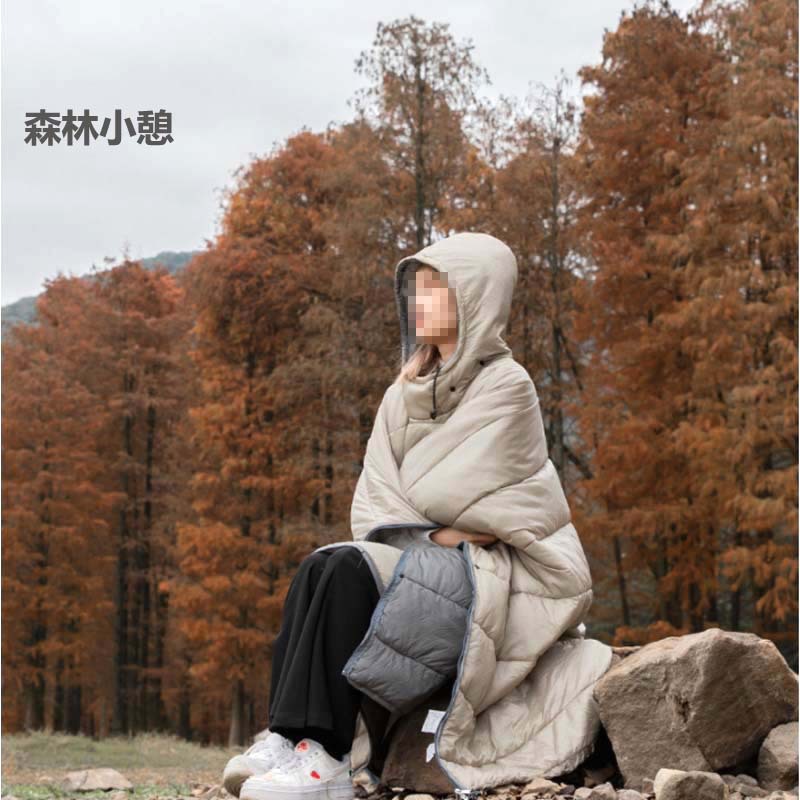 Factory direct supply of cross-border outdoor cape sleeping bags, camping wearable cold-proof and warm capes, shawls and blankets wholesale pic 16