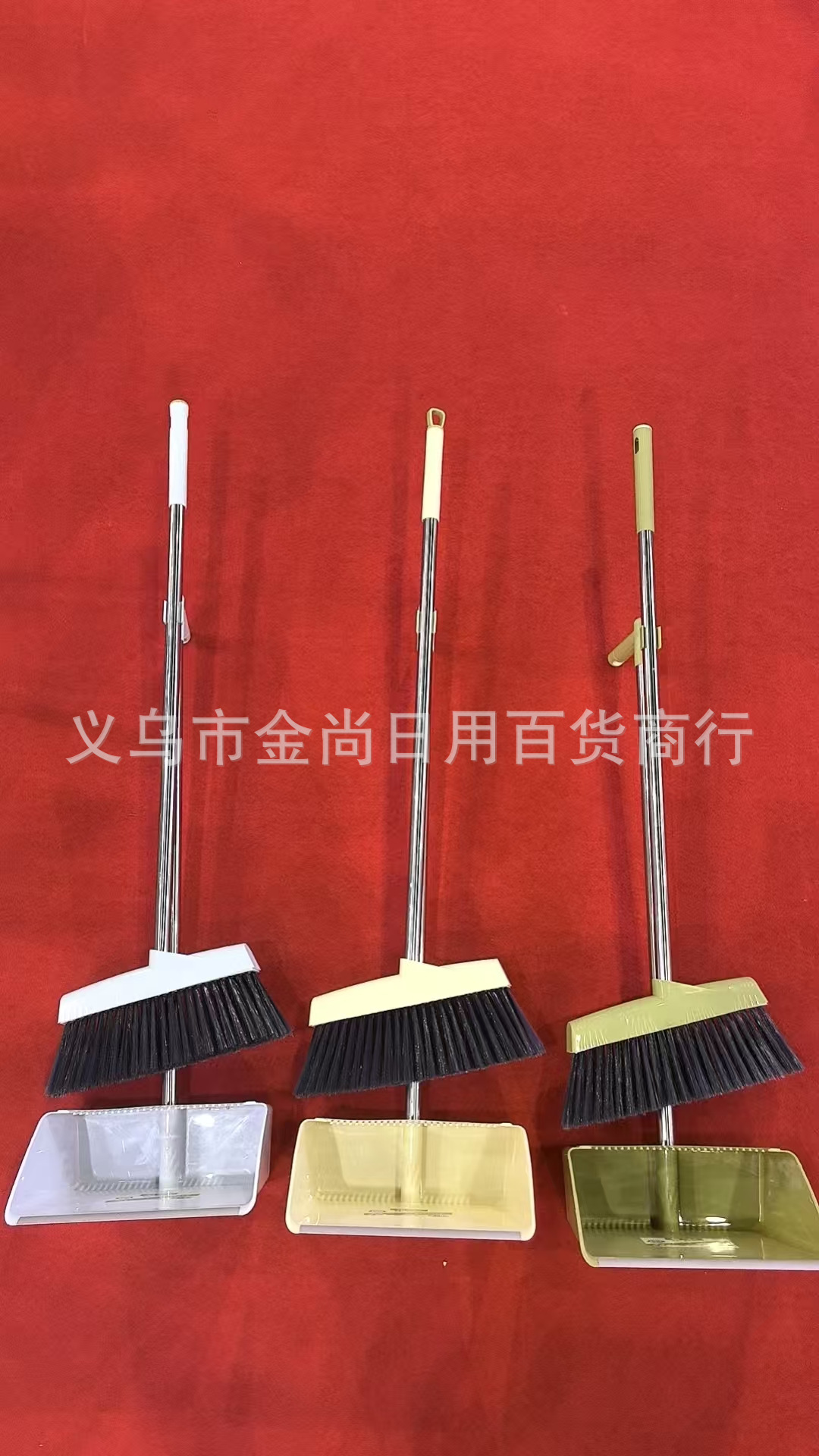 Plastic broom, stainless steel handle, soft-bristled broom, dustpan set, floor broom cover for floor cleaning pic 5