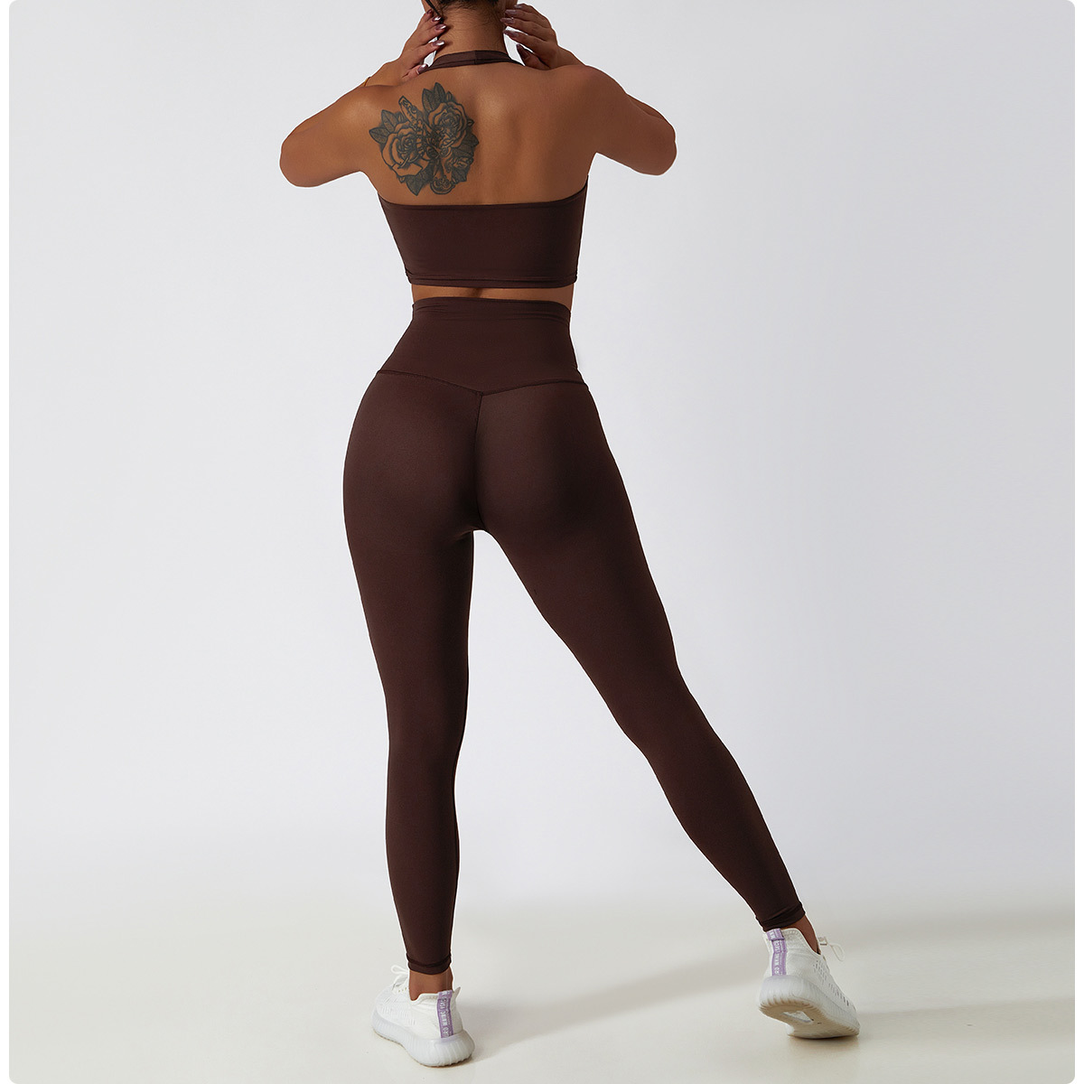 美背挂脖运动内衣跑步速干裸感文胸一体式防震聚拢瑜伽背心女6116详情17