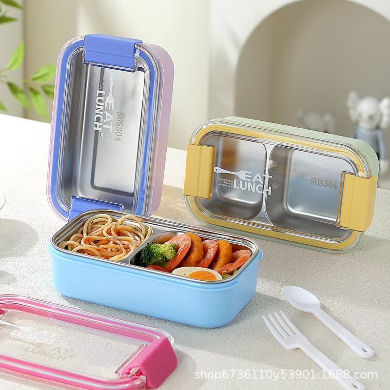 不锈钢饭盒上班族学生分格午餐便当盒保温专用便当餐盒加热微波炉详情2