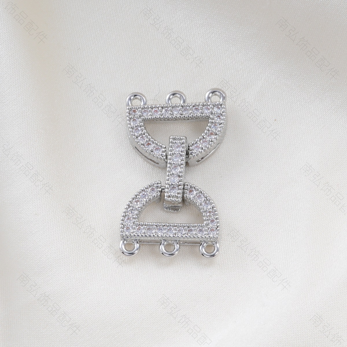 Copper plated with real gold for color retention, fully set with zirconium lock-shaped OT buckle, pearl connecting buckle, bracelet, necklace buckle, DIY accessory pic 8
