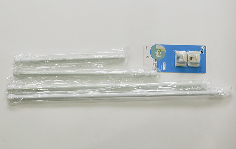 免打孔窗帘伸缩杆厨房下水鞋柜分层杆浴室帘杆门帘杆夹挂钩支撑架详情1