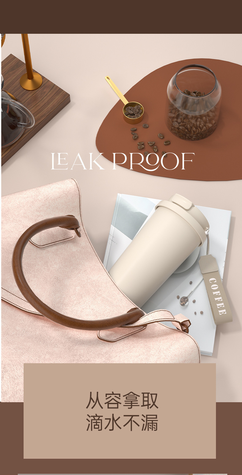 The new Lily of the Bell high appearance level insulated cup, seamless inner liner, double-drinking coffee cup, 316 stainless steel ceramic inner liner, water cup pic 23