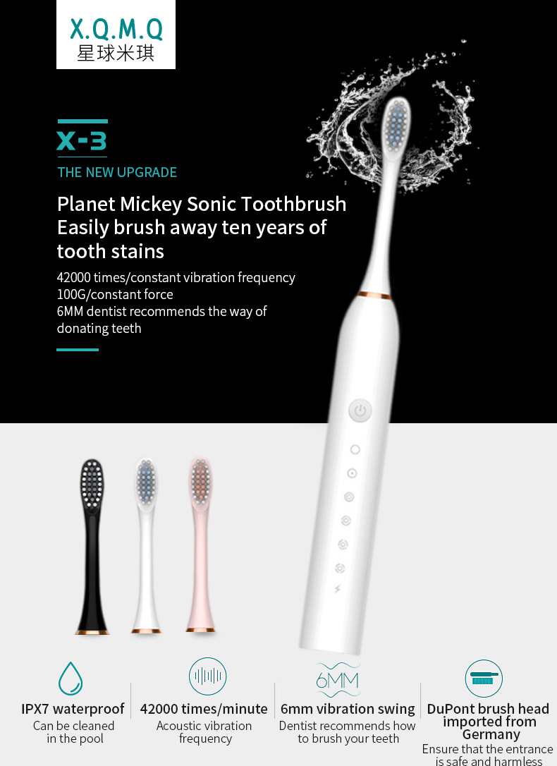 Cross-border portable water flosser, teeth cleaning instrument, automatic adult, children and women ultrasonic electric toothbrush, charging model, travel pic 2