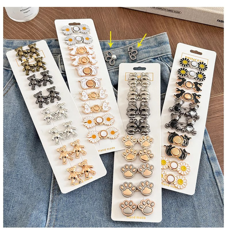 Pants waist-cinching magic tool, waist size adjustment magic tool, jeans waistband waist-cinching buckle, clothes fixation invisible buckle pin pic 14