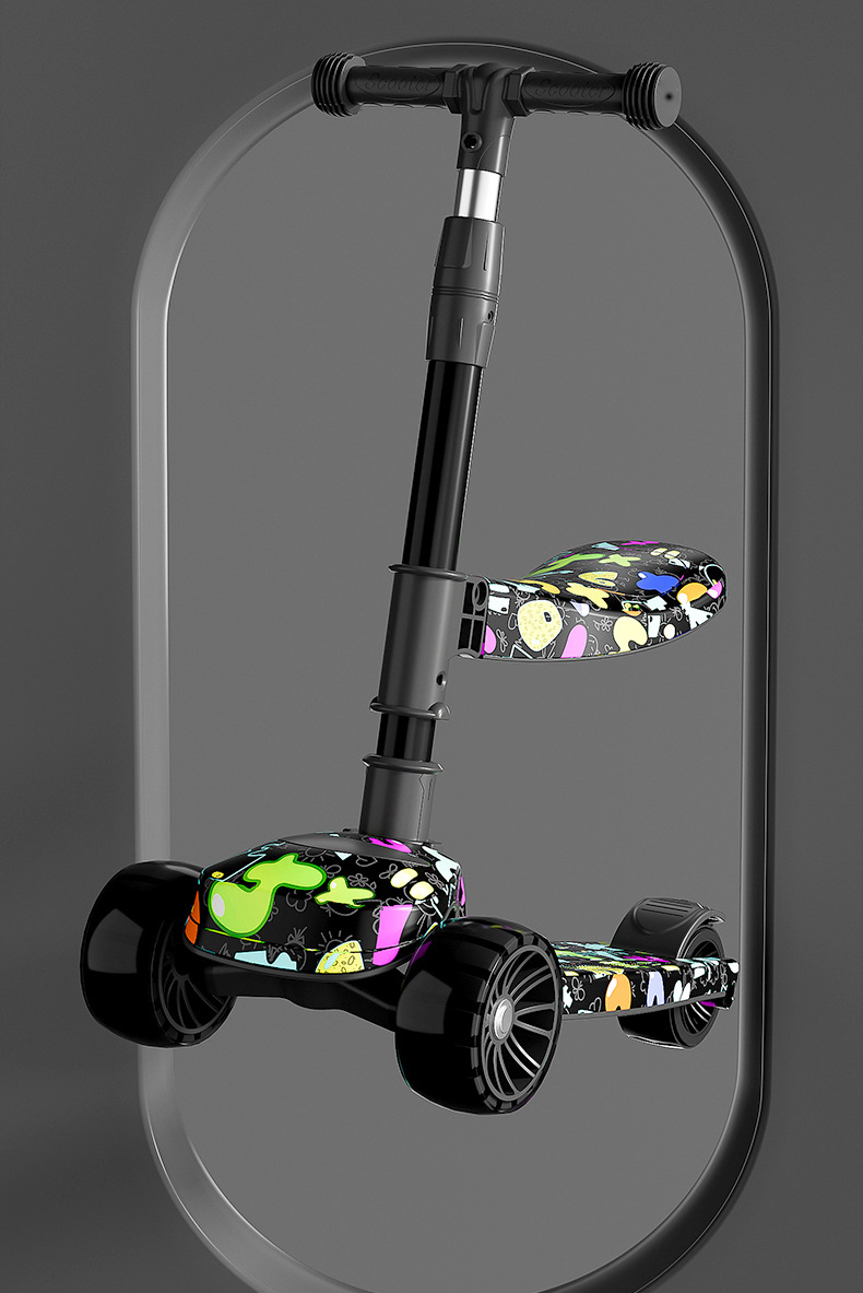 滑板车儿童二合一米高车小孩溜溜车三轮滑滑车踏板车可坐一件代发详情14