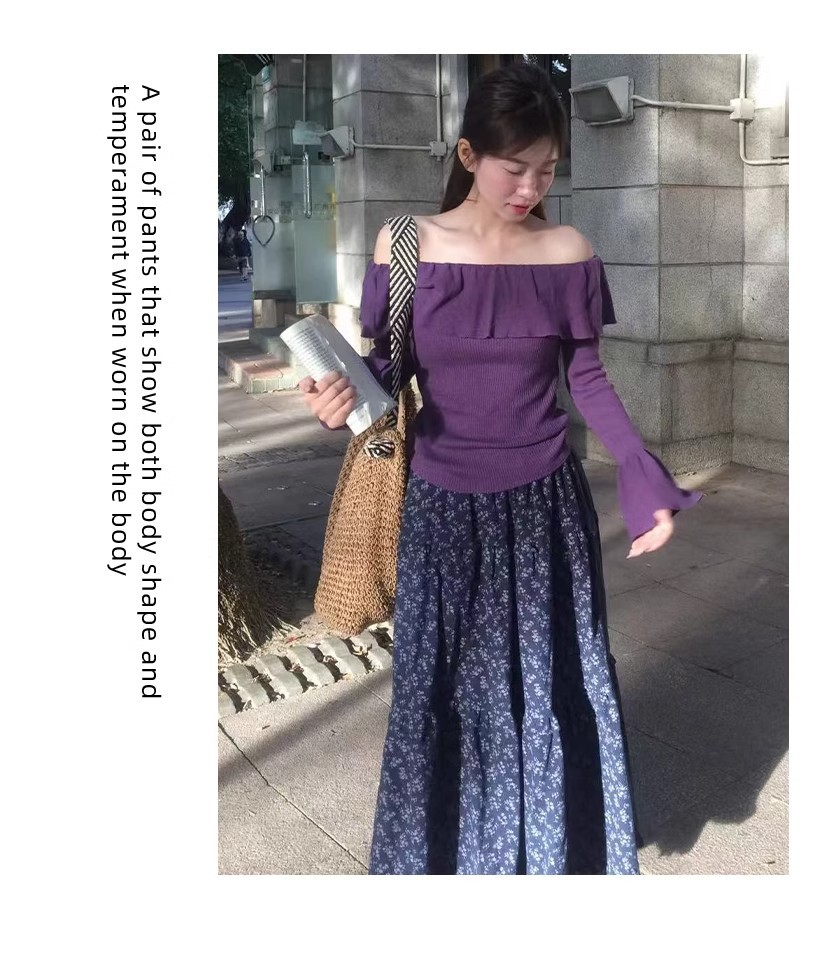 韩式复古碎花半身裙女春 2025 新款高腰休闲慵懒风秋冬蛋糕长裙子详情17