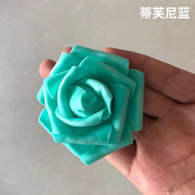 跨境7cmpe仿真玫瑰花头七夕情人节泡沫花手工材料婚庆花球灯饰详情7