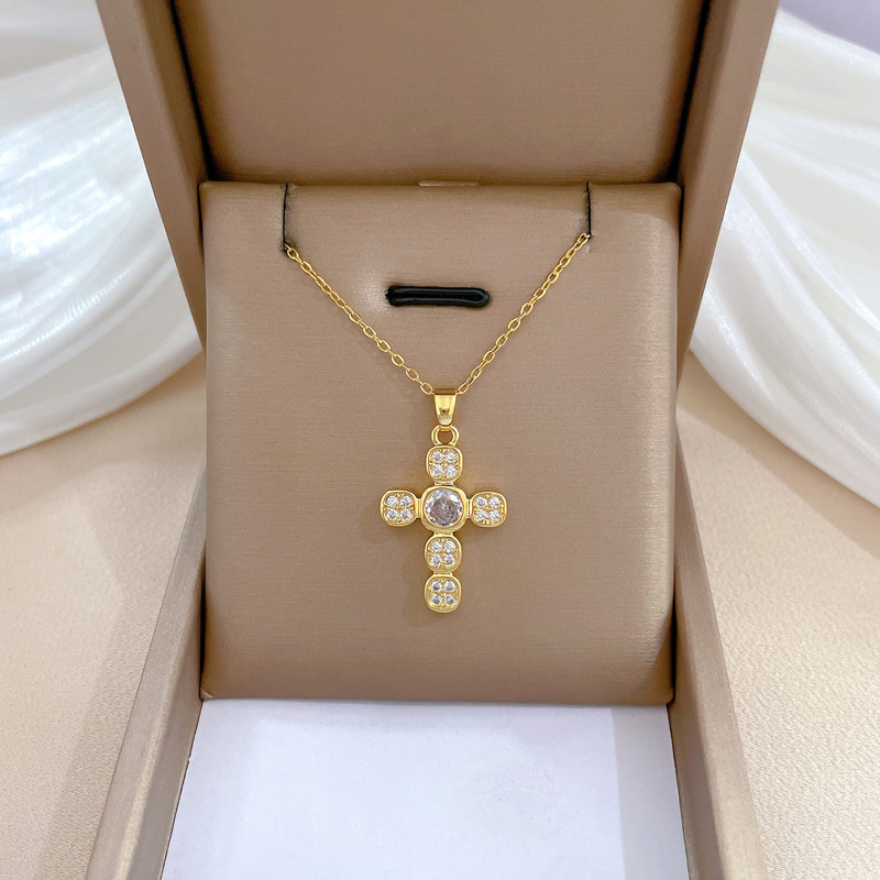 【钛钢】铜微镶爱心时尚轻奢气质华丽满钻项链女百搭锁骨链钛钢详情40