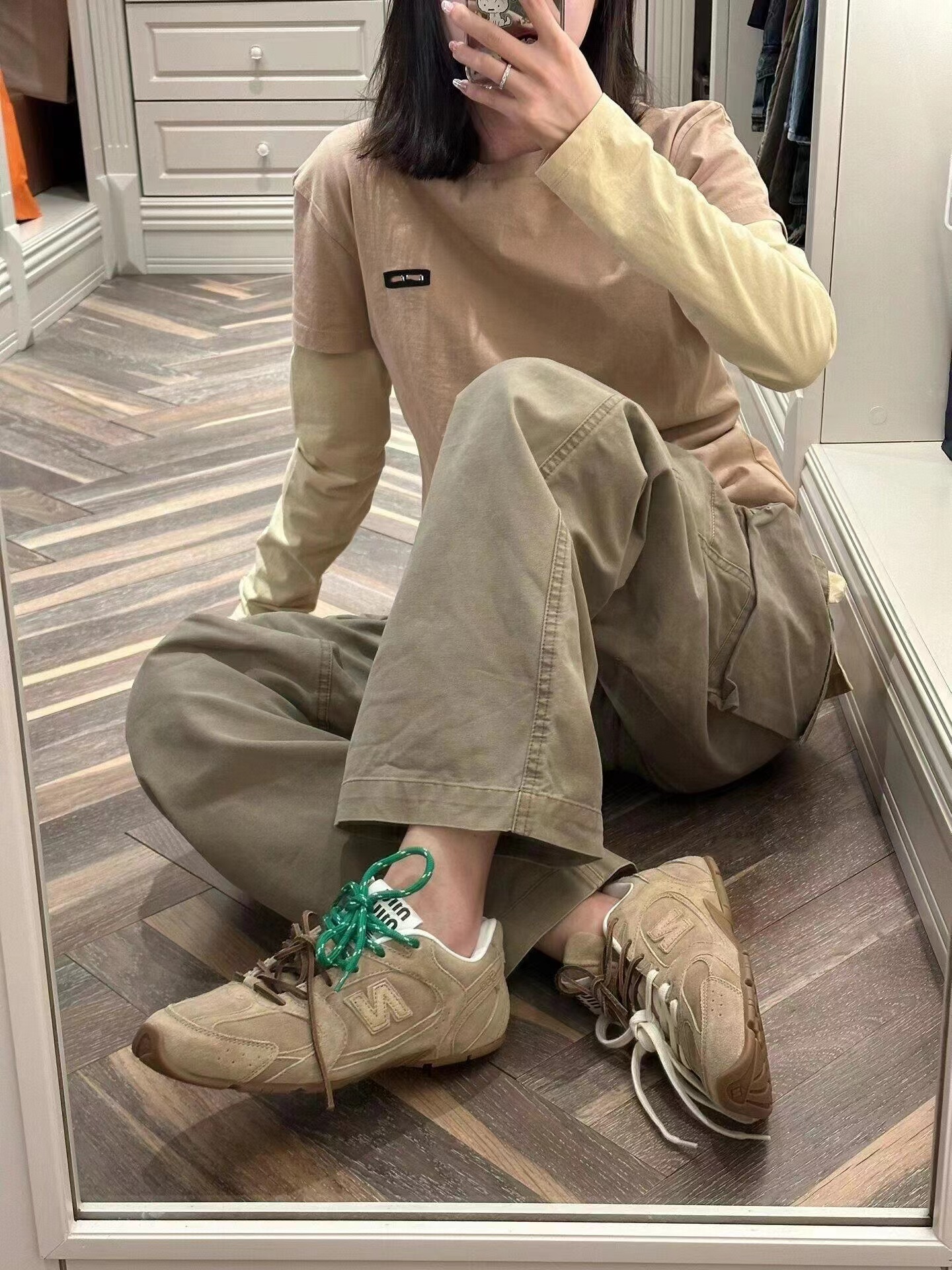 莆田鞋纯原miumiu联名530德训鞋NB女经典复古阿甘鞋休闲鞋情侣鞋详情3