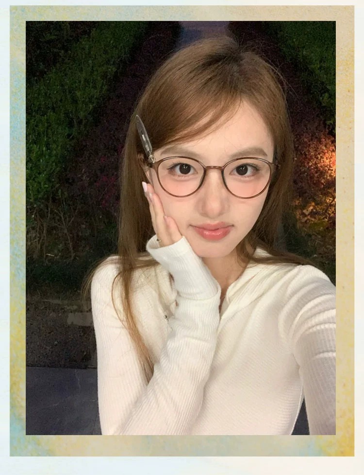 茶色小框高度数近视镜框潮品素颜近视眼镜女批发7122超轻眼镜框架详情5