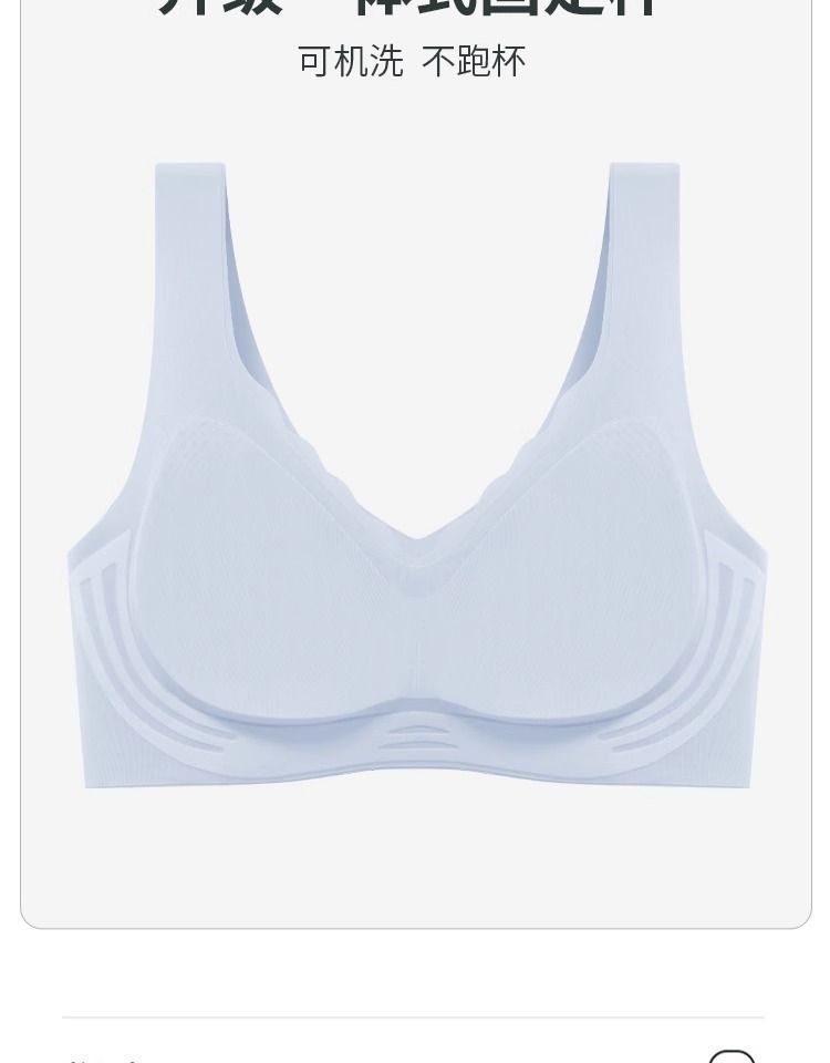 Cool and seamless lingerie for women in summer, ultra-thin summer small chest gathering bra, no steel rims, vest style sports bra cover pic 5