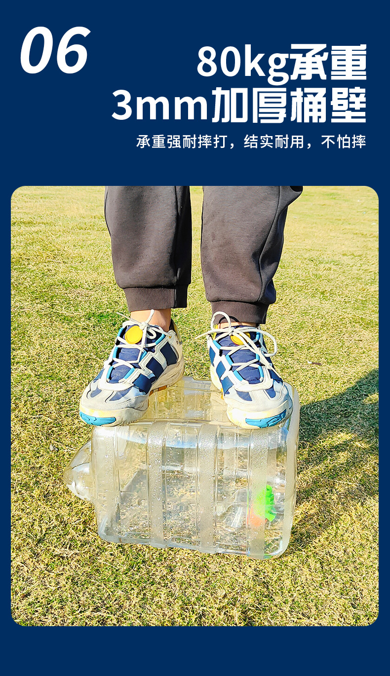 Food-grade PC transparent vertical square water storage bucket, vehicle-mounted self-driving water storage bucket, portable household large-capacity pure water bucket pic 13