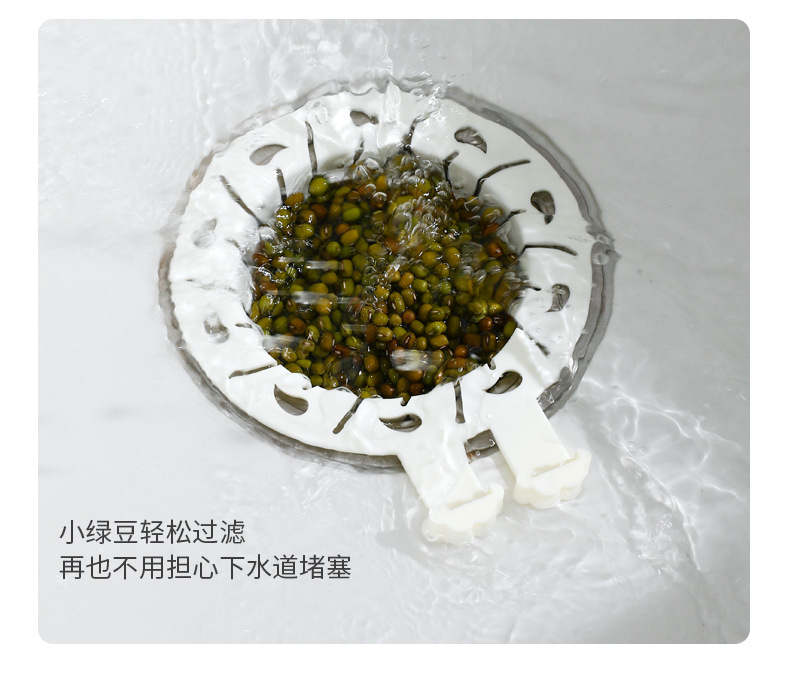 水槽过滤篮厨房剩饭剩菜残渣过滤防堵下水网防脏手可提沥水篮家用详情15
