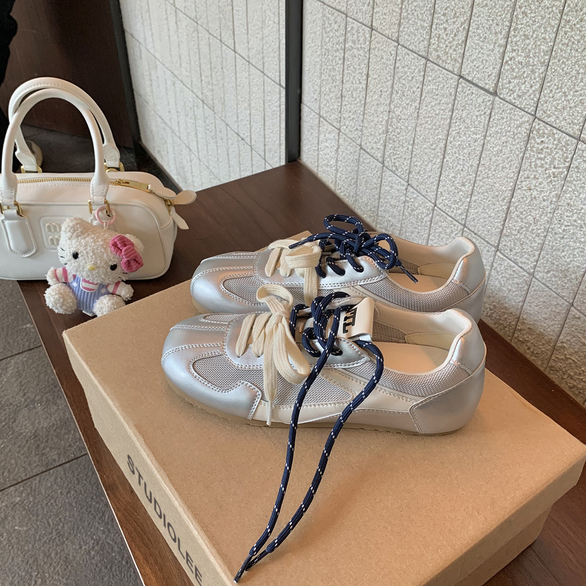 葡萄妈复古平底德训鞋2025夏季新款休闲鞋网面透气阿甘鞋百搭爆款详情8