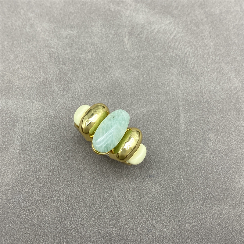 sasa同款法国小众设计天然天河石戒指时尚个性夸张轻奢复古指环女详情7