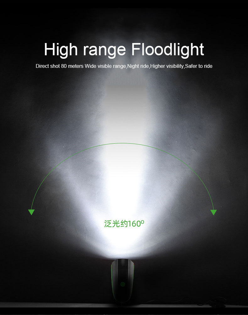 7588 Bicycle Light, Night Riding Warning light, mountain bike accessories, usb charging headlight, horn, led bicycle headlight pic 9