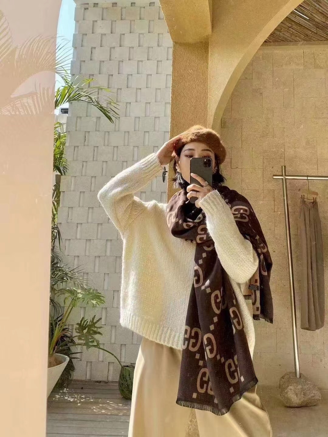 新款围巾女冬季百搭仿羊绒双面高级感加厚外搭保暖披肩厂家批发详情17