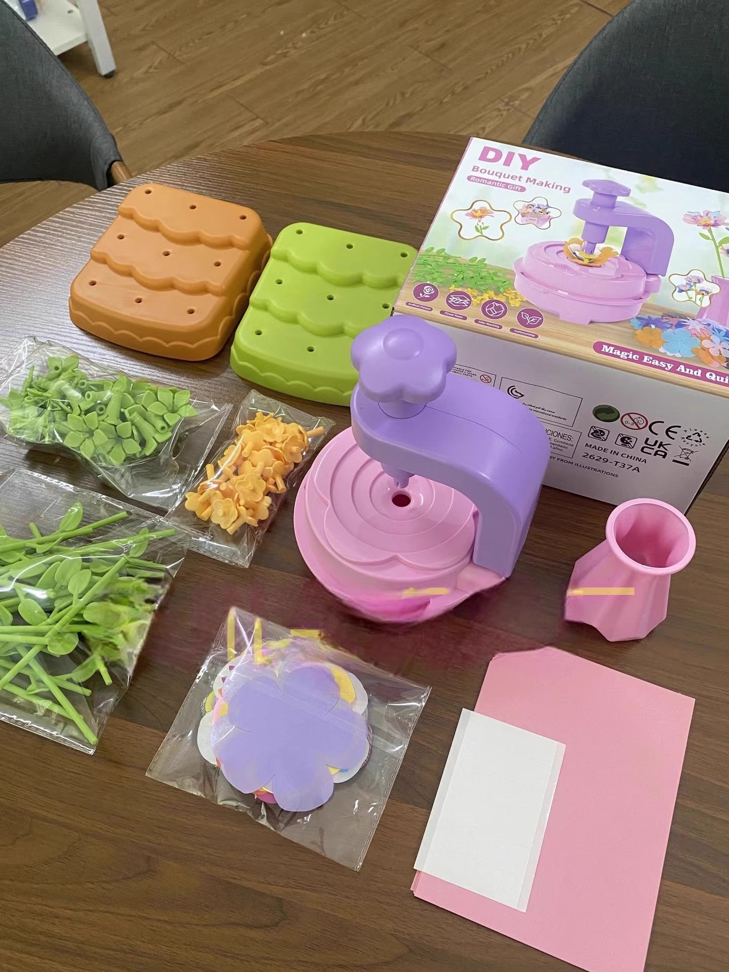 New cross-border handmade toy simulation flower making and arrangement machine, creative children's handmade embossing machine, girls' gifts pic 12
