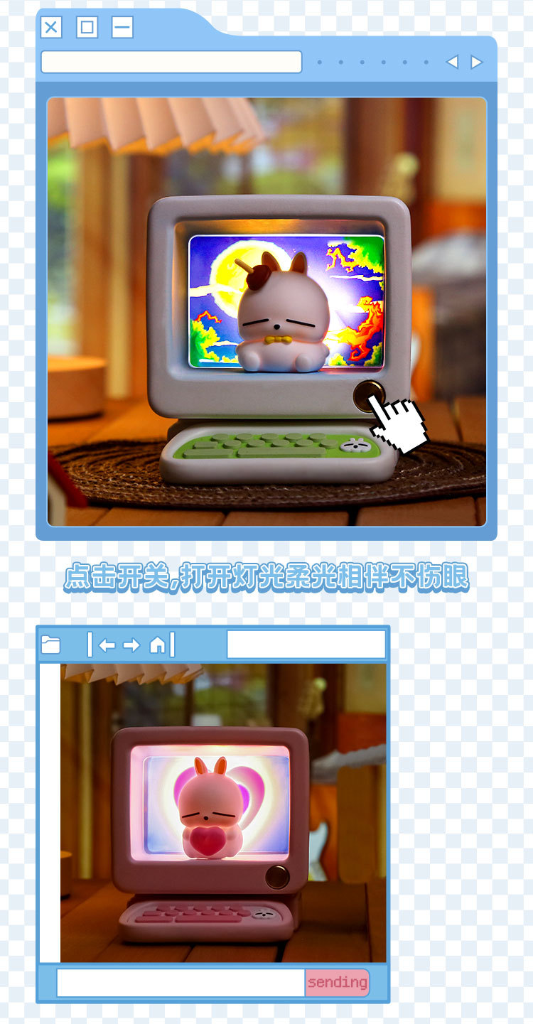 hellokitty Hatsune Miku pendant material package, featuring cute cartoon rabbits and retro computer-shaped ornaments pic 10
