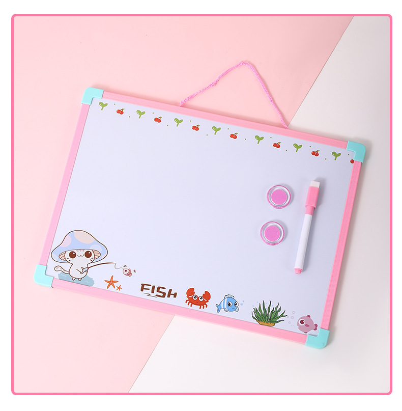 Personalizado cristal doble cara dibujo tablero tablero magnético para niños dibujo puzzle juguetes al por mayor una pieza generación de cabello blanco y negro ambos lados pic 10
