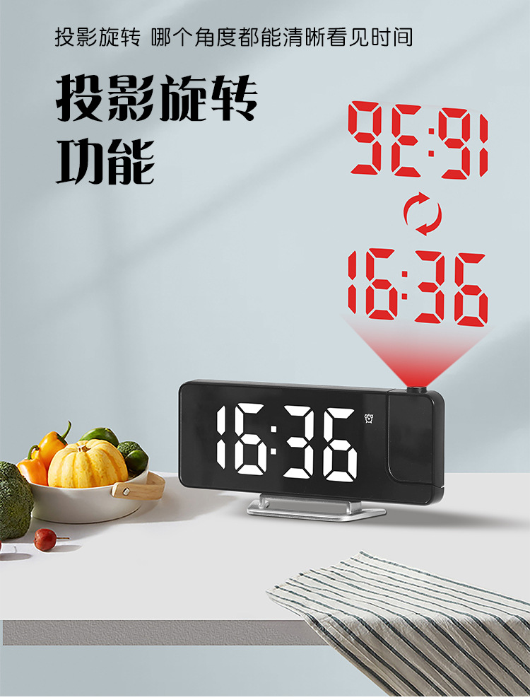 网红爆款LED大屏镜面投影闹钟显示温度感应电子时钟跨境热销673详情20