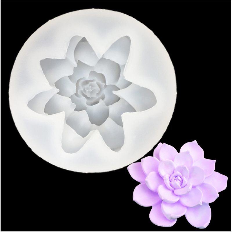 Succulent flower silicone molds, scented gypsum candles, resin mousse cake molds, fondant car decoration molds pic 1