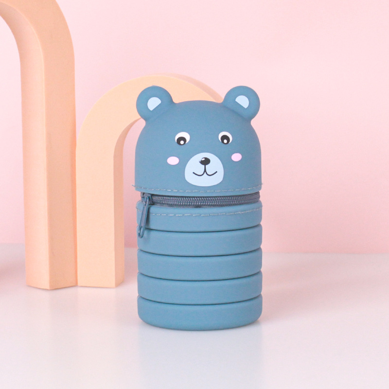 学生笔袋文具硅胶笔袋卡通可伸缩笔筒文具学习用品厂家批发可定详情27