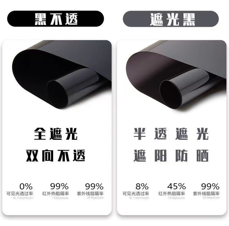 磨砂玻璃窗户贴纸卫生间防窥全遮光不透明防隐私纯黑玻璃贴膜批发详情8