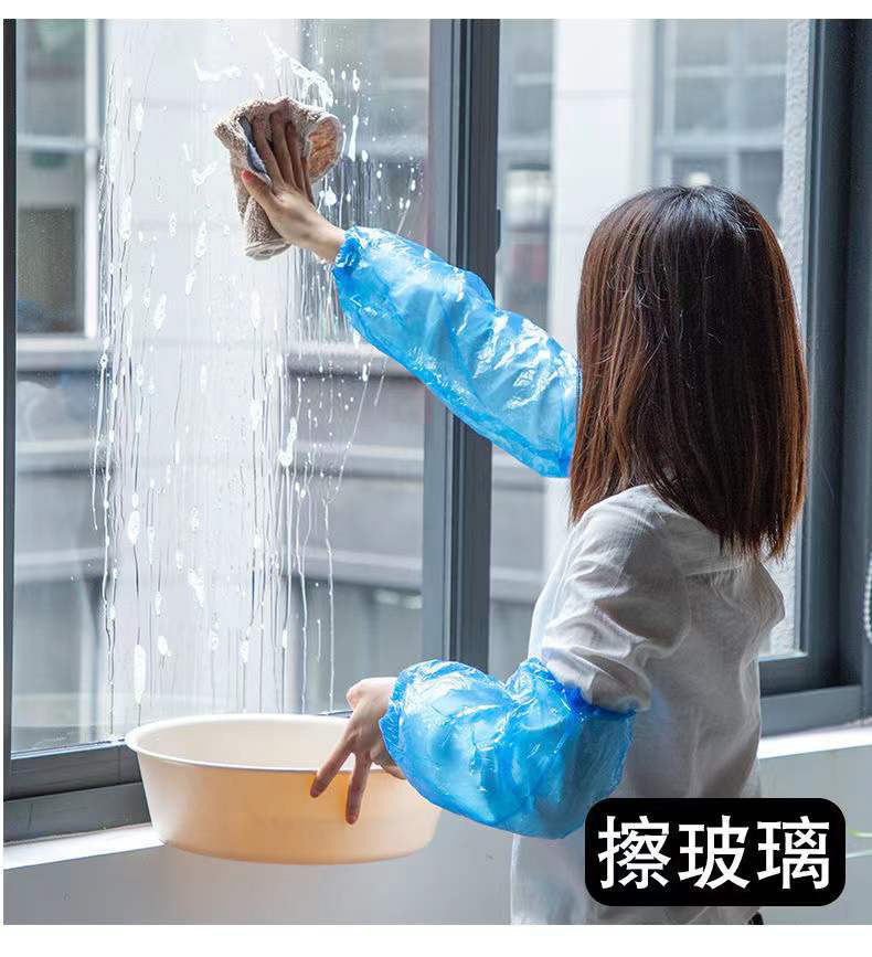 食品级加厚加长一次性袖套防水防油pe男女袖头袖筒一次性护袖套袖详情4