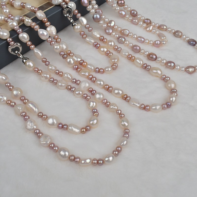 2025 New French Baroque irregular pearl necklace for women, a high-end natural freshwater pearl double-layer sweater chain pic 4