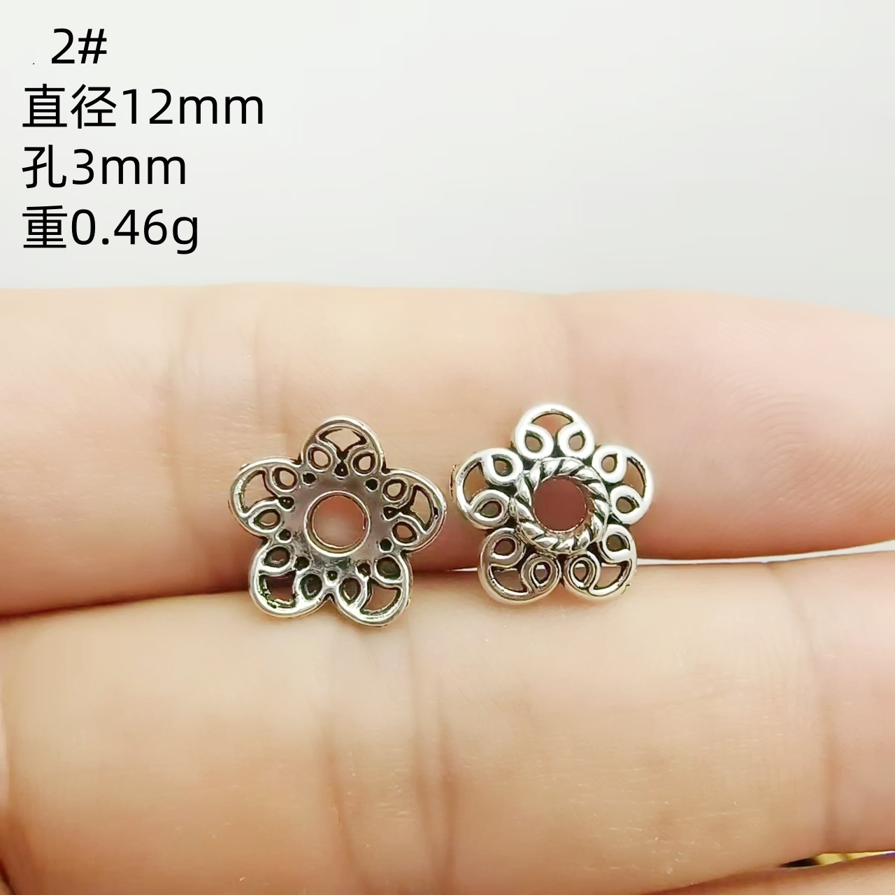 藏银花托隔片文玩配珠隔珠垫片手串珠子手链垫片diy跨境饰品配饰详情7