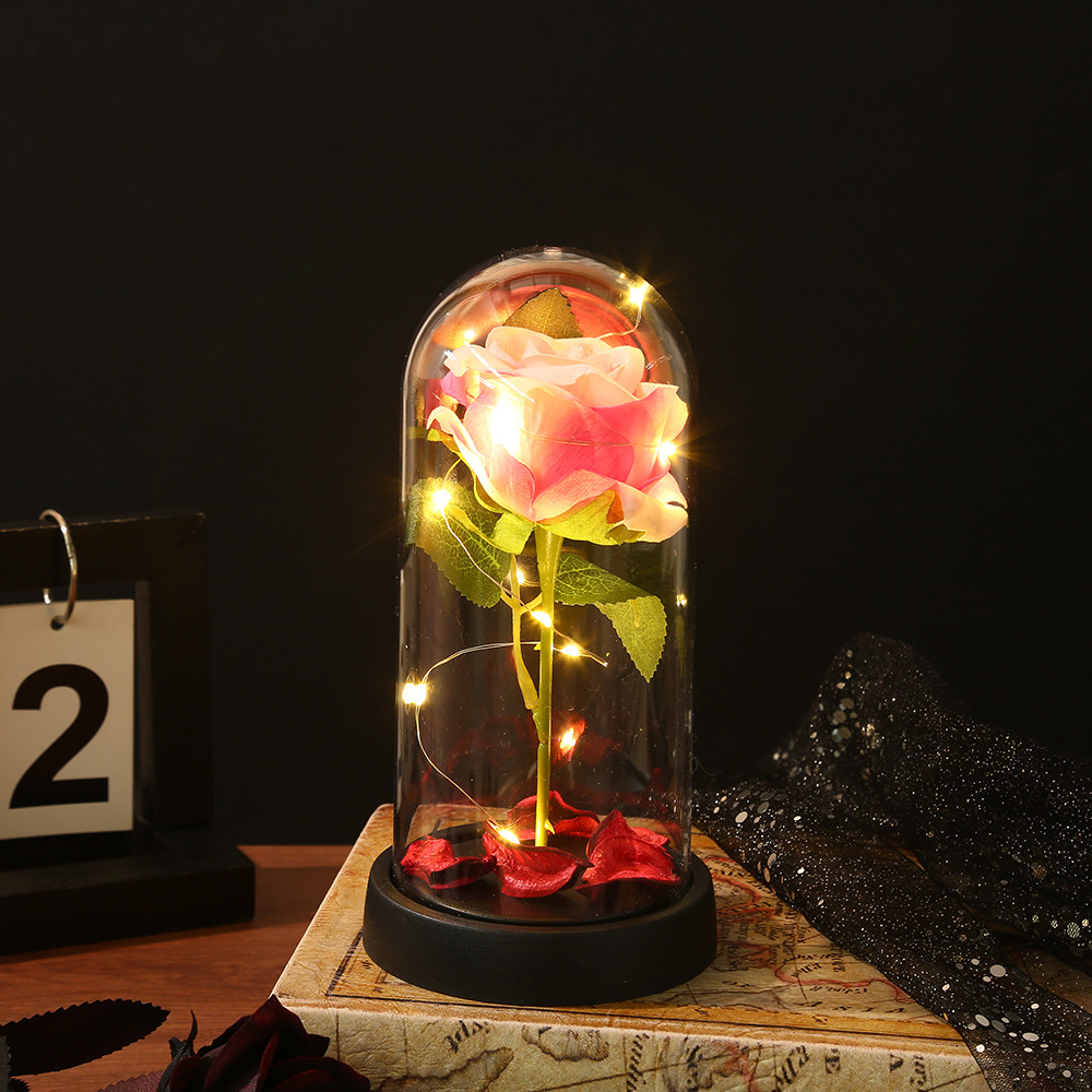 永生花玫瑰花高级香皂LED发光设计 鲜花艺术品 闺蜜生日情人节礼物 现货批发优质选择详情9
